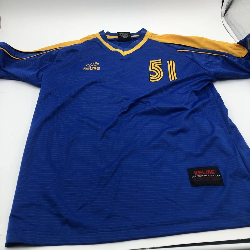 Fusion Fc Soccer Game Jersey Kelme Aqua Breathe Medium Blue Used Number51 Futbol